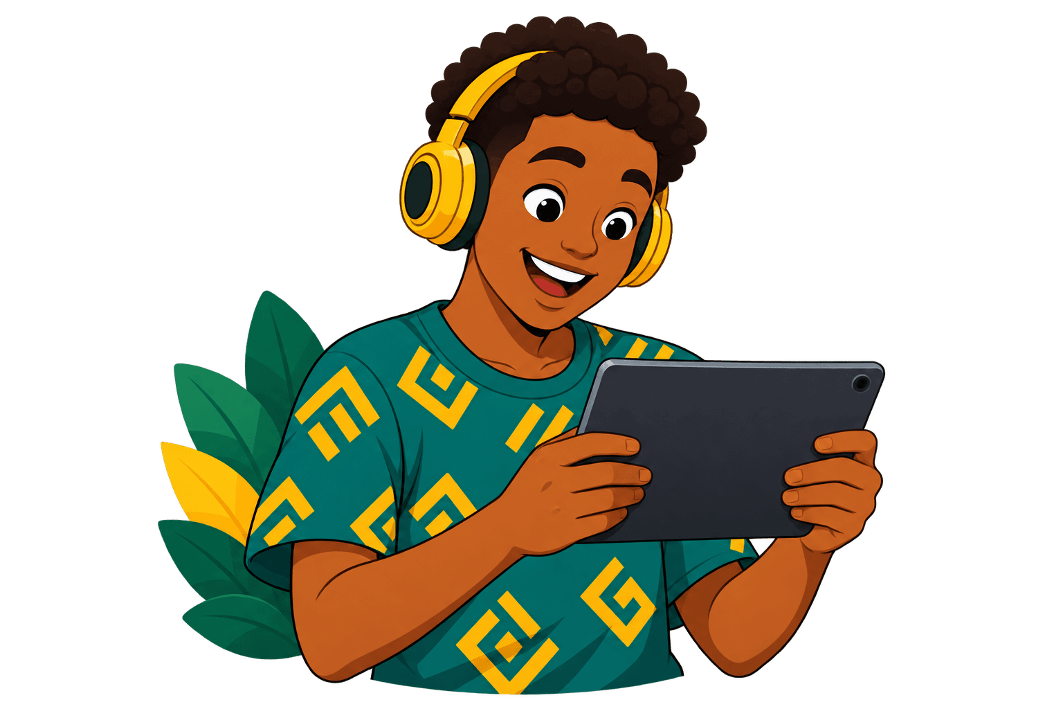 Learner using a tablet
