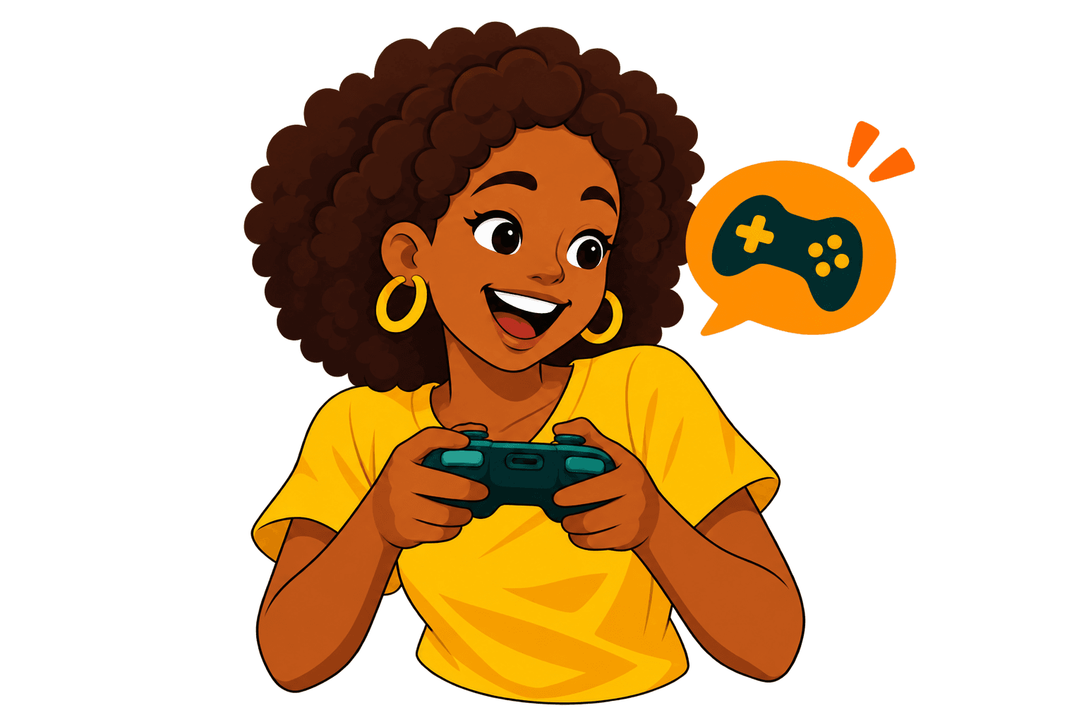 Learner holding a game controller